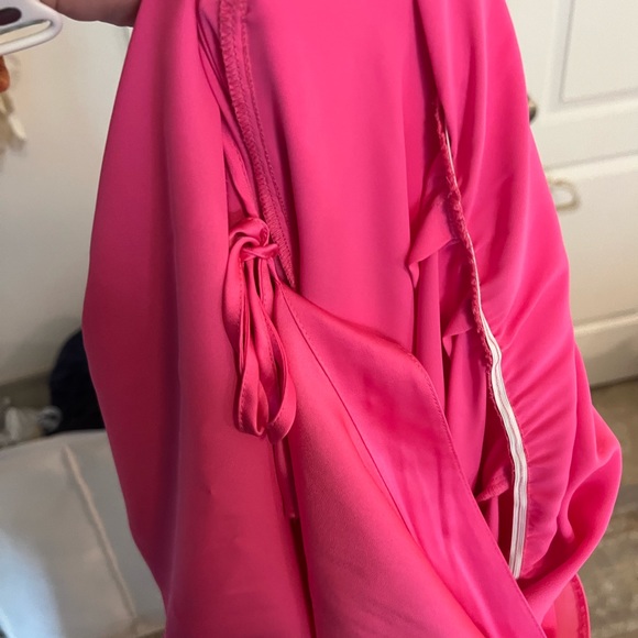 Eloquii Pink Satin Wrap Maxi Dress - Picture 10 of 12